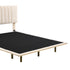 Queen Size Upholstered Bed with Sensor Light and Headboard, Floating Velvet Platform Bed, Beige