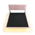 Queen Size Upholstered Bed with Sensor Light and Headboard, Floating Velvet Platform Bed, Pink