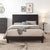 Queen Size Upholstered Platform Bed Frame ,Wood Slat Support, Easy Assembly,Black, pu