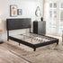 Queen Size Upholstered Platform Bed Frame ,Wood Slat Support, Easy Assembly,Black, pu