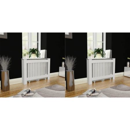 Radiator Covers 2 pcs White MDF 44.1