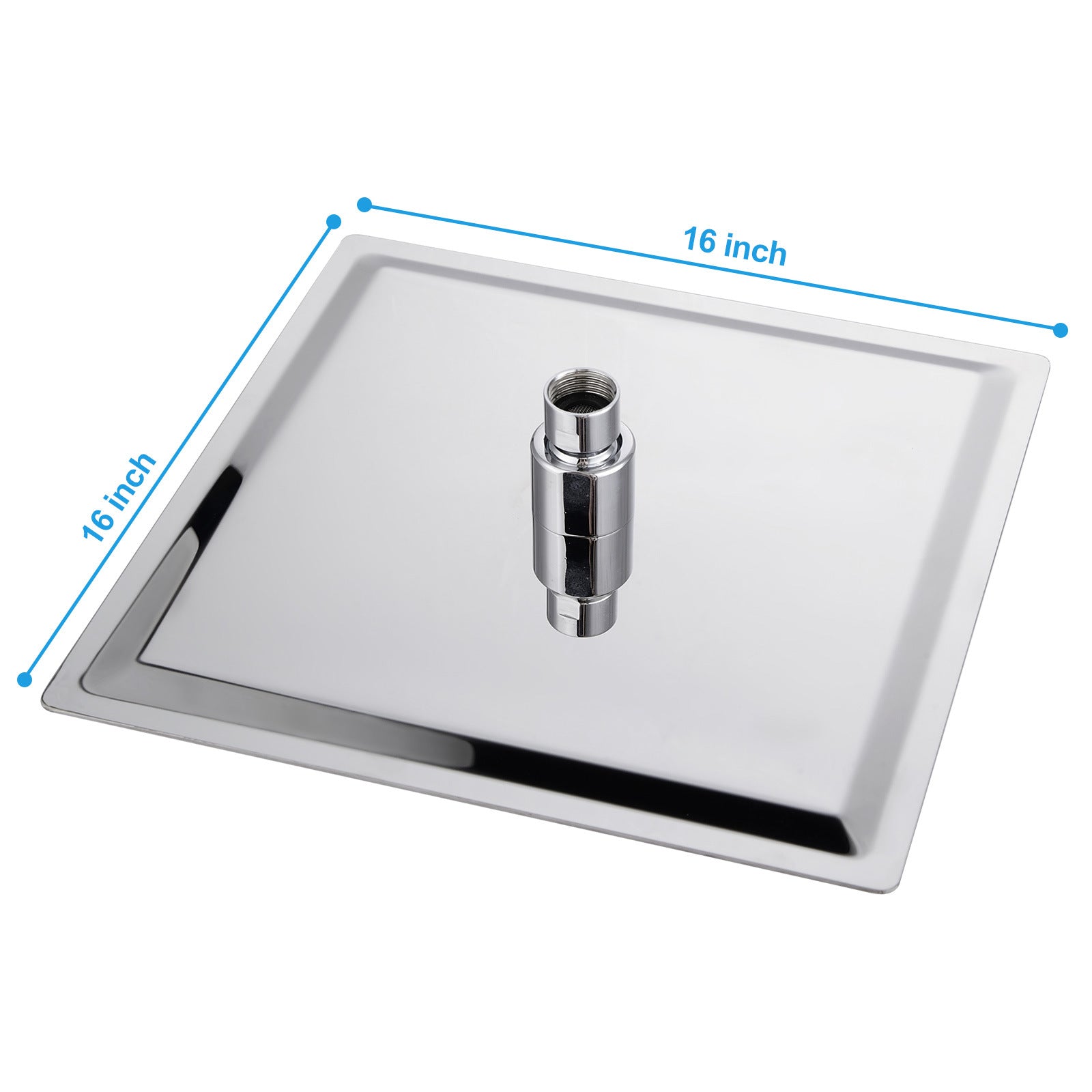 Rain Fixed Shower Head (16 Inch Square, Chrome)