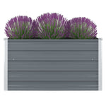 Raised Garden Bed 39.4"x39.4"x17.7" Galvanized Steel Gray - WoodPoly.com