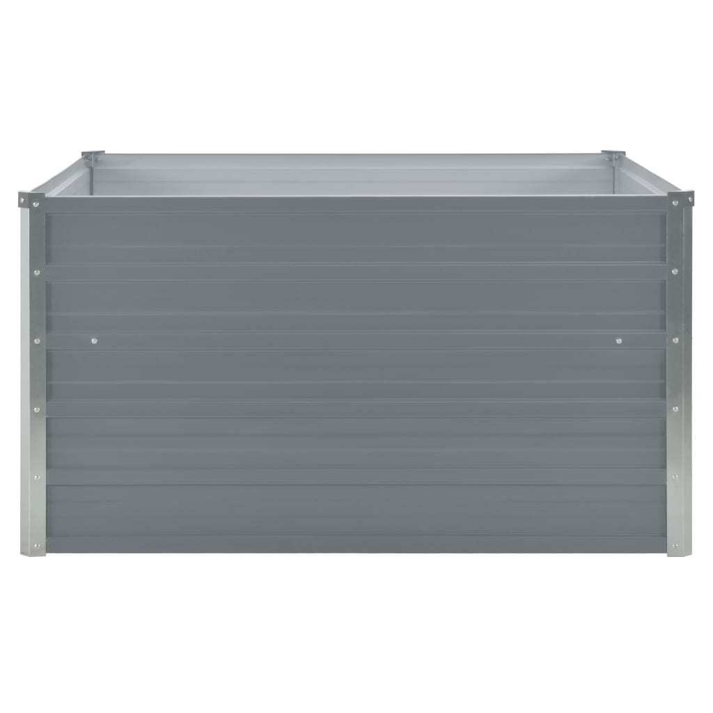 Raised Garden Bed 39.4"x39.4"x17.7" Galvanized Steel Gray - WoodPoly.com