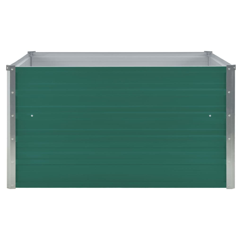Raised Garden Bed 39.4"x39.4"x17.7" Galvanized Steel Green - WoodPoly.com