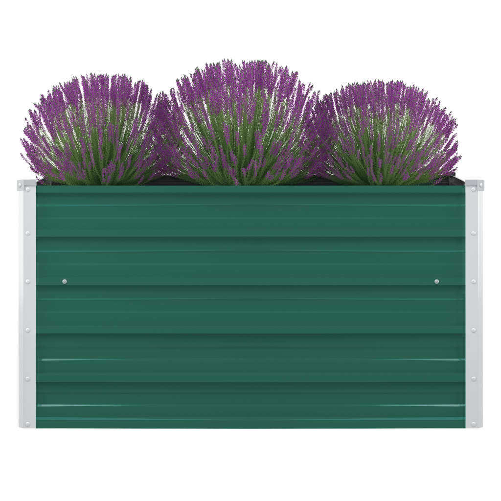 Raised Garden Bed 39.4"x39.4"x17.7" Galvanized Steel Green - WoodPoly.com