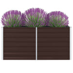 Raised Garden Bed 63"x31.5"x17.7" Galvanized Steel Brown - WoodPoly.com