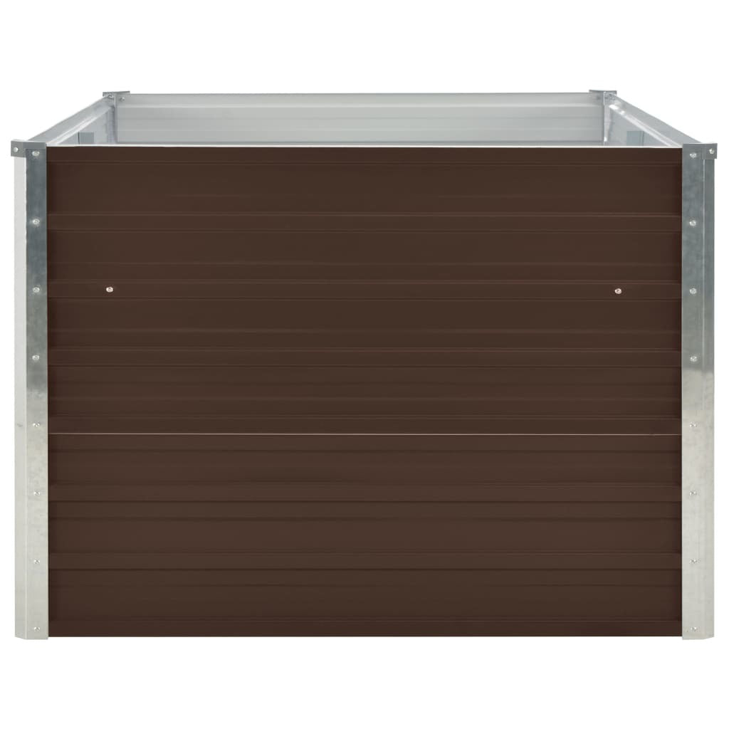 Raised Garden Bed 63"x31.5"x17.7" Galvanized Steel Brown - WoodPoly.com