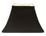 Rectangle Bell Hardback Lampshade with Washer Fitter, Black Natural Fabric Lampshade with White Lining for Table Lamps, 5" Top x 12" Bottom x 9" Height