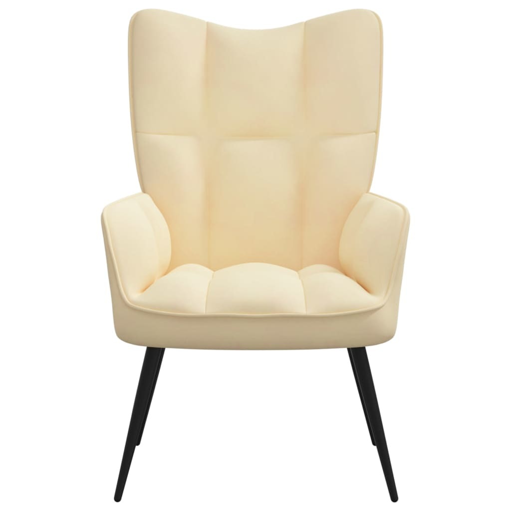 Relaxing Chair Cream White Velvet