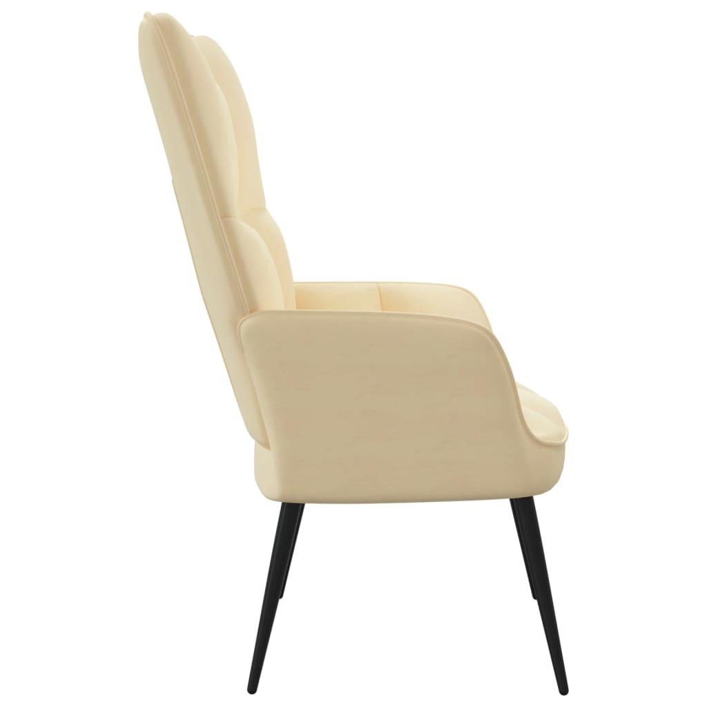 Relaxing Chair Cream White Velvet