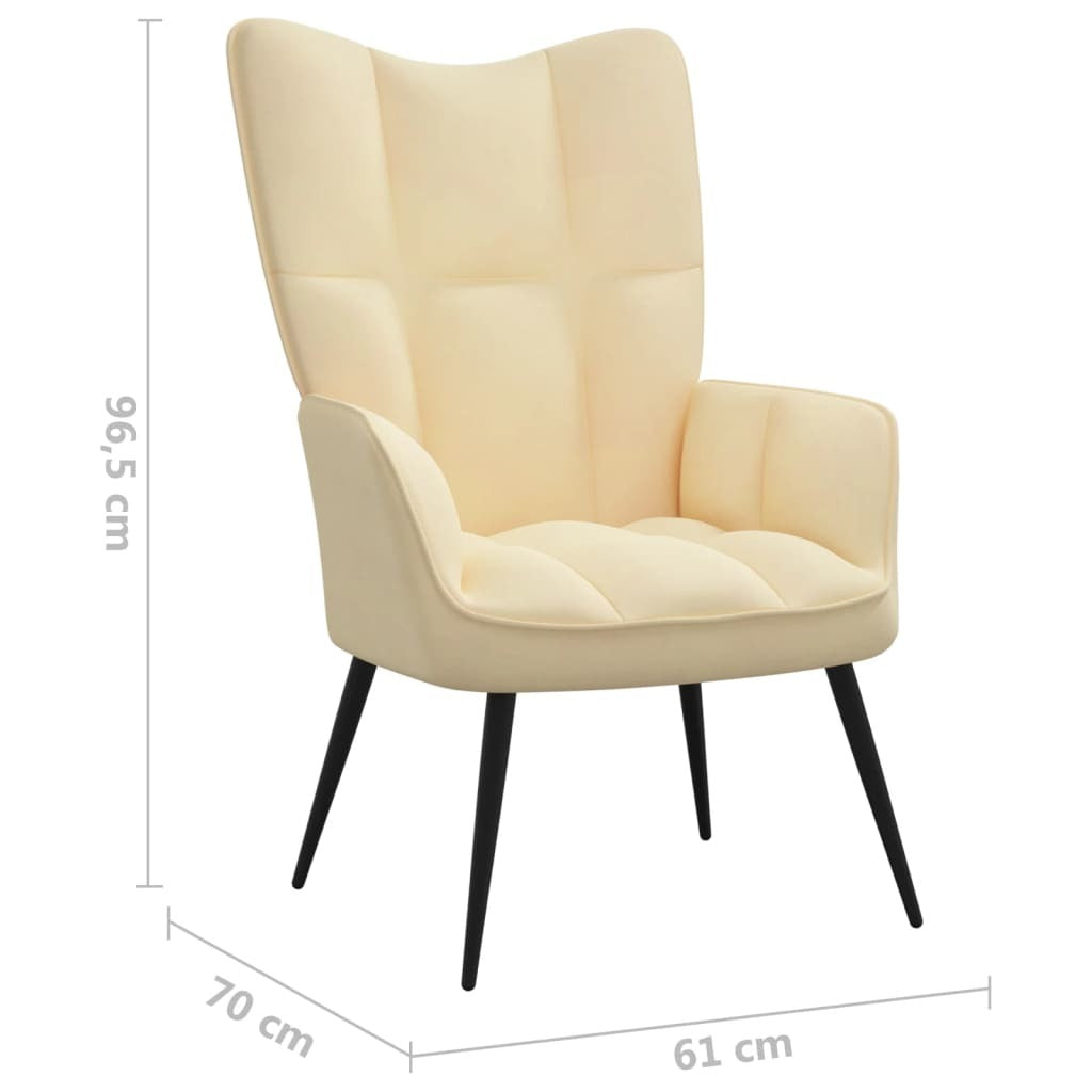 Relaxing Chair Cream White Velvet