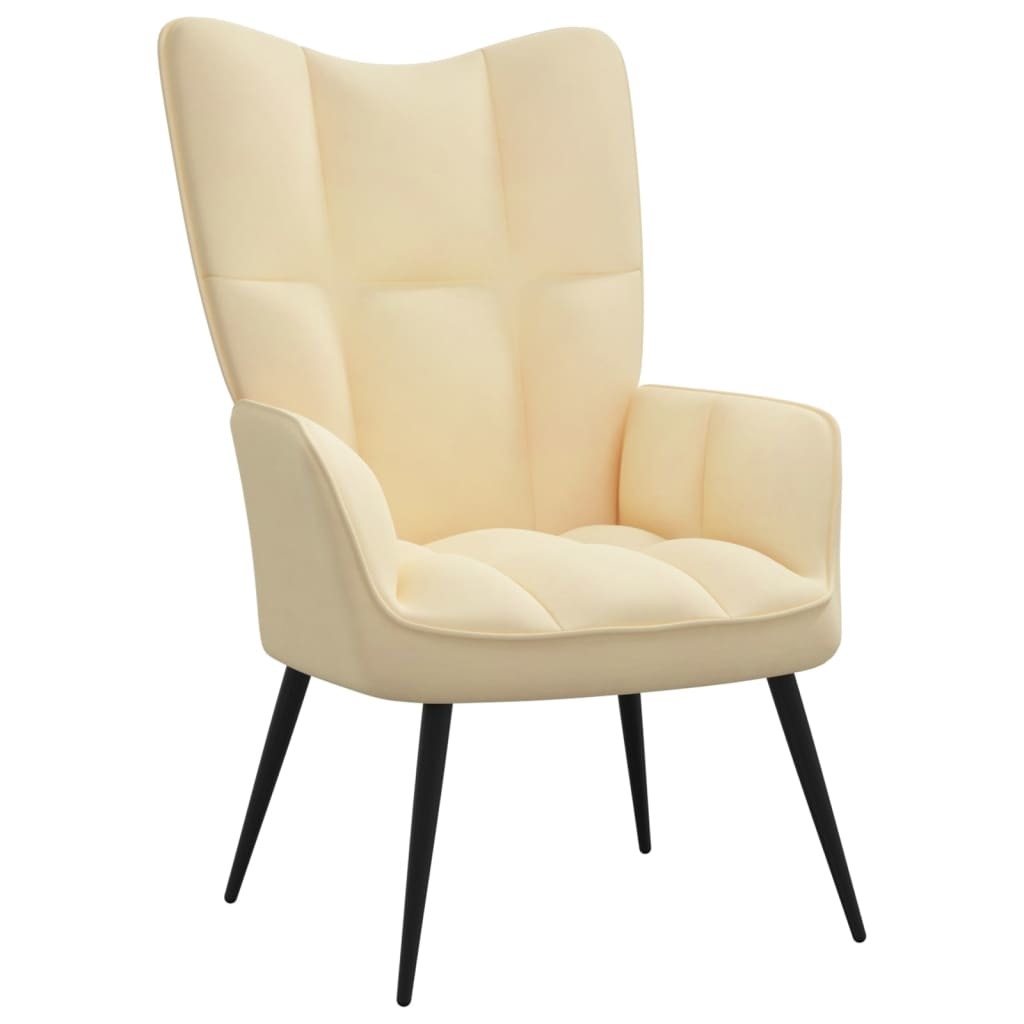 Relaxing Chair Cream White Velvet