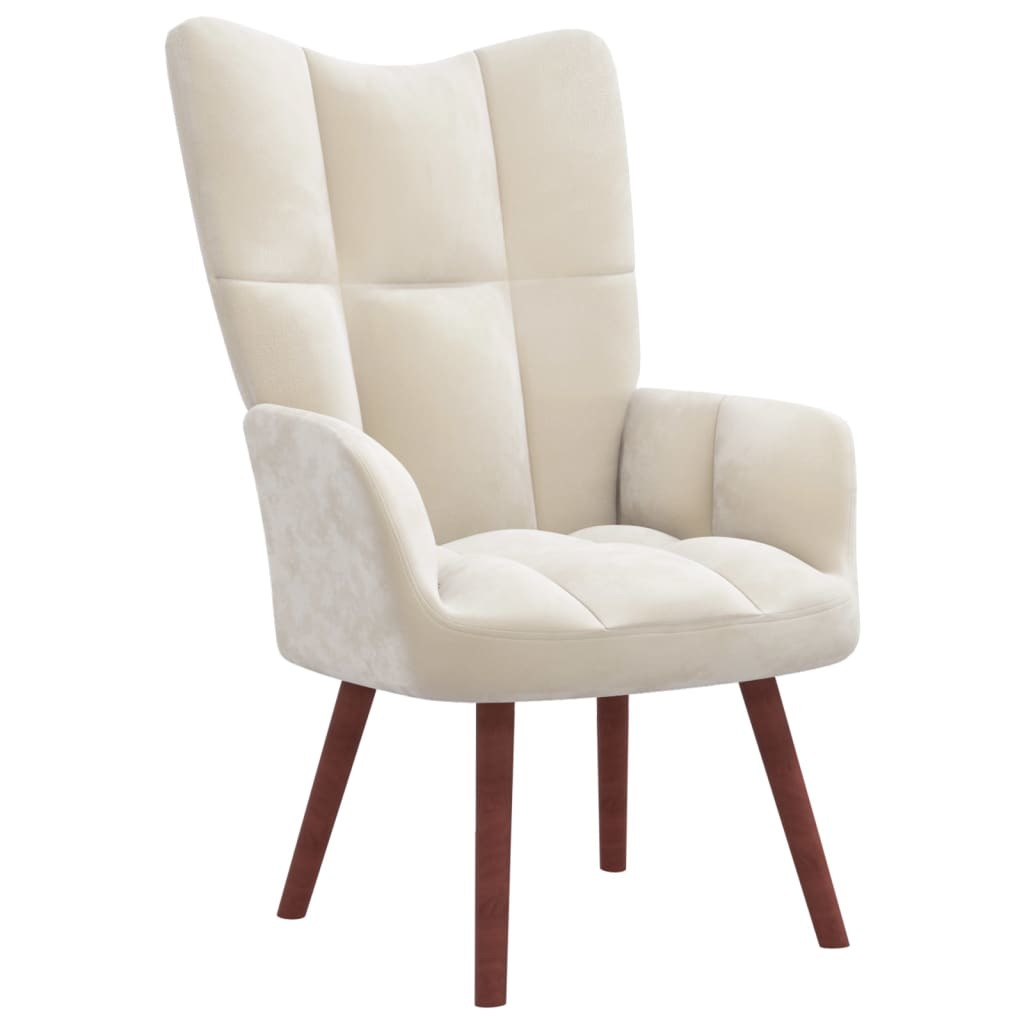 Relaxing Chair Cream White Velvet