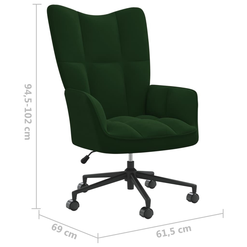 Relaxing Chair Dark Green Velvet