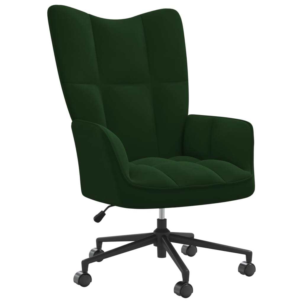 Relaxing Chair Dark Green Velvet
