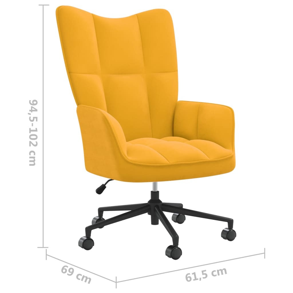 Relaxing Chair Mustard Yellow Velvet