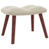 Relaxing Chair with a Stool Cream White Velvet