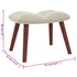 Relaxing Chair with a Stool Cream White Velvet