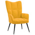 Relaxing Chair with a Stool Mustard Yellow Velvet