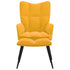 Relaxing Chair with a Stool Mustard Yellow Velvet