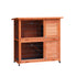 Removable Tray Ramp wooden outdoor rabbit hutch with running cage