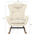 Rocking Chair - with rubber leg and cashmere fabric, suitable for living room and bedroom