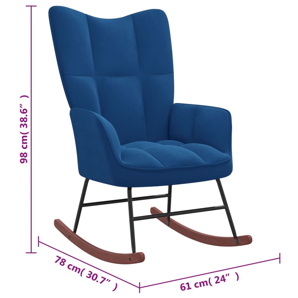 Rocking Chair Blue Velvet