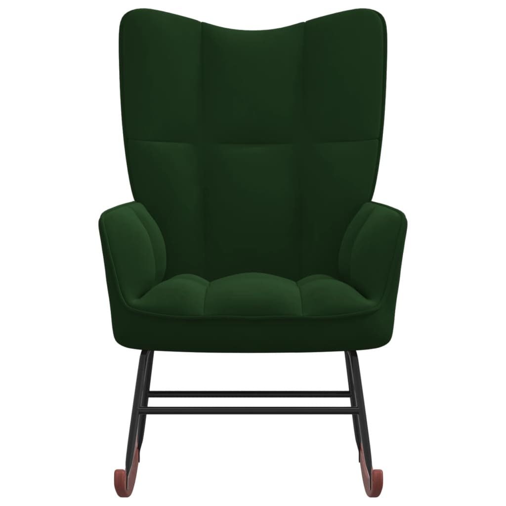 Rocking Chair Dark Green Velvet