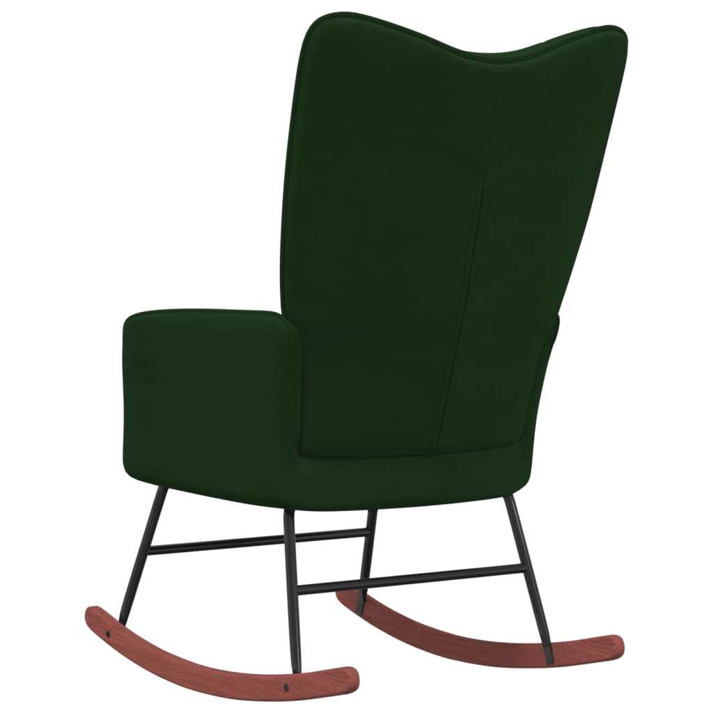 Rocking Chair Dark Green Velvet