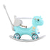 Rocking Horse for Toddlers, Balance Bike Ride On Toys with Push Handle, Backrest and Balance Board for Baby Girl and Boy, Unicorn Kids Riding Birthday (Blue)