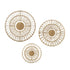 Round Natural Fiber and Mirror 3-piece Wall Decor Set