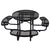 Round Outdoor Steel Picnic Table 46" black ,with umbrella pole
