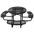 Round Outdoor Steel Picnic Table 46" black ,with umbrella pole
