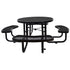 Round Outdoor Steel Picnic Table 46" black ,with umbrella pole