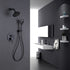 Round Shower System Wall Mounted Shower Faucet Rain Mixer Combo Set, Rain Shower Head Shower Set for Bathroom in Matte Black