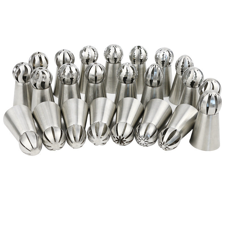 Russian Confectioners Piping Tips 23 pieces Russian Sphere Ball Cake Decorating Icing Piping Nozzles - WoodPoly.com