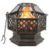 Rustic Fire Pit with Poker 24.4"x21.3"x22" XXL Steel - WoodPoly.com