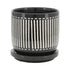S/2 5/6" VERTICAL LINES PLANTER W/ SAUCER, BLACK