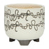 S/2 CERAMIC 6/8" SCRIBBLE FOOTED PLANTER, BEIGE