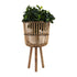 S/3 BAMBOO FOOTED PLANTERS 11/13/15", NATURAL