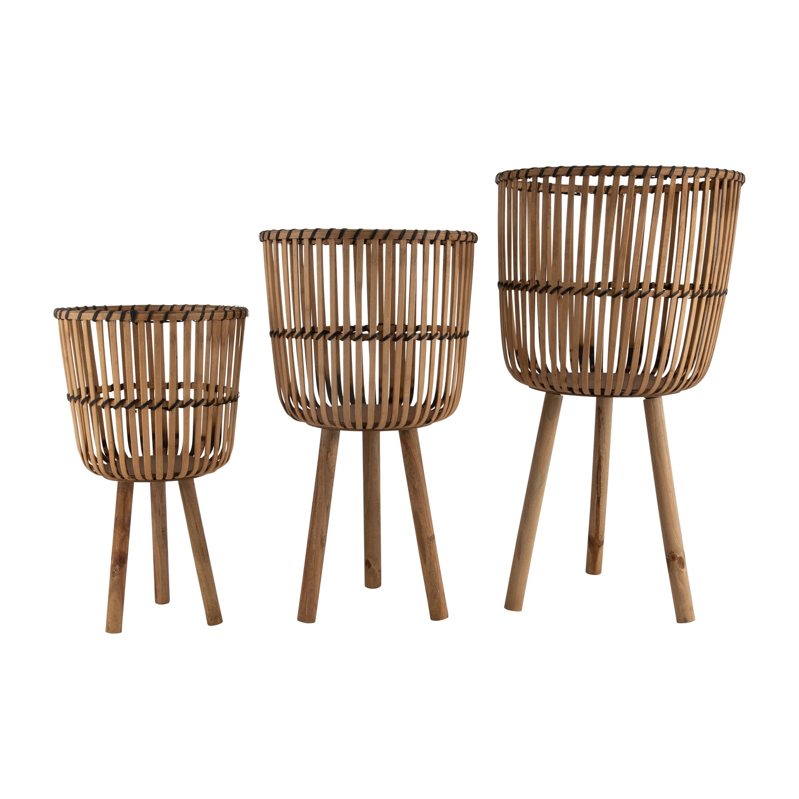 S/3 BAMBOO FOOTED PLANTERS 11/13/15