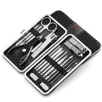 Set of 18 Pieces Nail Clipper Set Stainless Steel Nail Tools Manicure & Pedicure Travel Grooming Kit with Hard Case - WoodPoly.com