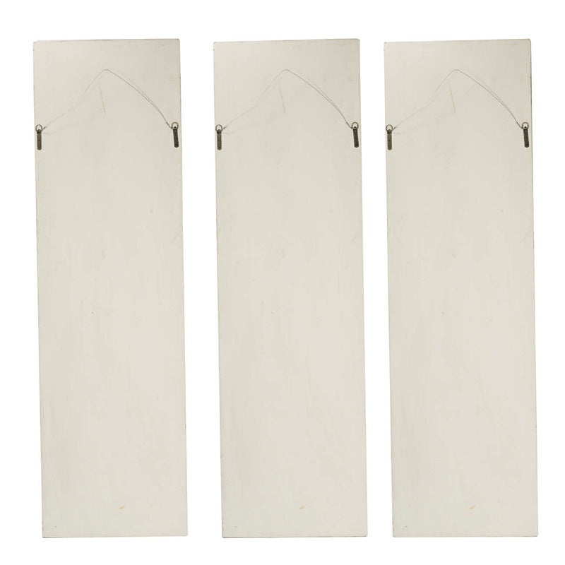 Set of 3 Large White Wall Art Panel, Rectangle Wall Sculpture, Wall Décor for Living Room Dining Room Office Bedroom, 21