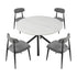 (Set of 4) Modern Dining Chairs , Curved Backrest Round Upholstered and Metal Frame,Grey