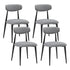 (Set of 4) Modern Dining Chairs , Curved Backrest Round Upholstered and Metal Frame,Grey