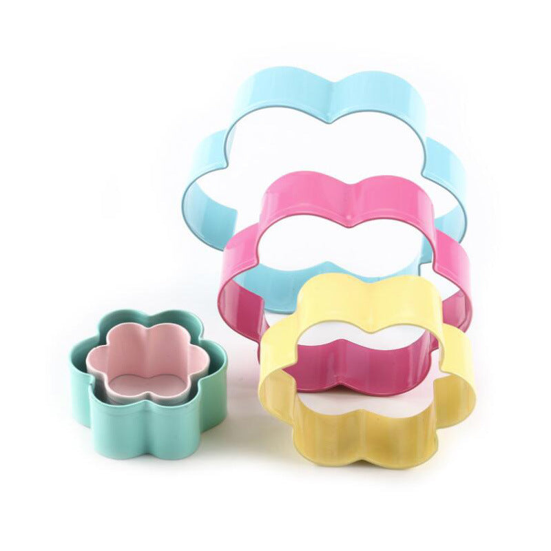 Set of 5 3D Plum Blossom Shape Biscuit Cutter Cookie Mold Cake Fondant Icing Pastry Cutter Stainless Steel DIY Kitchen Baking Gadget Tools - WoodPoly.com