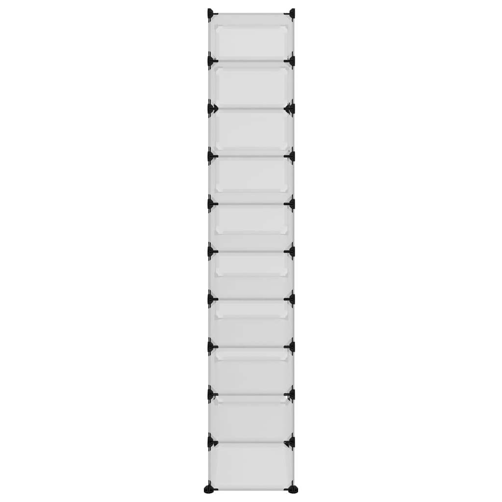 Shoe Rack Transparent 17.3"x12.6"x68.5" PP