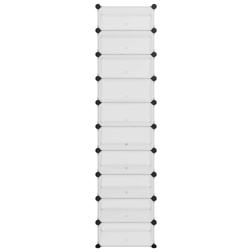 Shoe Rack Transparent 17.3"x12.6"x68.5" PP