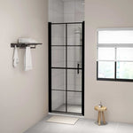 Shower Door Tempered Glass 35.8"x76.8" Black